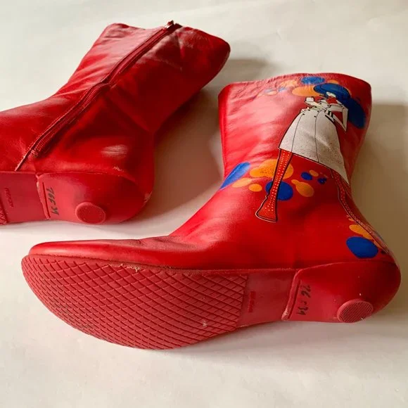 Rare - Rizzo Boots - Red GoGo Mod Girl on Cellphone - EU41 - Picture 5 of 16
